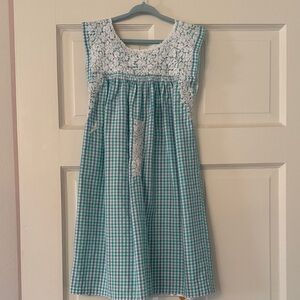 Mi Golondrina Blue and White Checkered Kids Nightgown